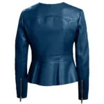 Women's Real Lambskin Blue Biker Leather Jacket For Sale Women's Real Lambskin Blue Biker Leather Jacket For Sale