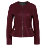 Women's Real Lambskin Maroon Biker Leather Jacket Women's Real Lambskin Maroon Biker Leather Jacket