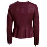 Women's Real Lambskin Maroon Biker Leather Jacket For Sale Women's Real Lambskin Maroon Biker Leather Jacket For Sale