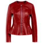 Women's Real Lambskin Red Biker Leather Jacket Women's Real Lambskin Red Biker Leather Jacket