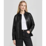 Zenith Black Leather Shirt Jacket Zenith Black Leather Shirt Jacket