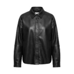 Zenith Black Leather Shirt Jacket For Sale Zenith Black Leather Shirt Jacket For Sale