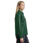 Zenith Green Leather Shirt Jacket For Women Zenith Green Leather Shirt Jacket For Women