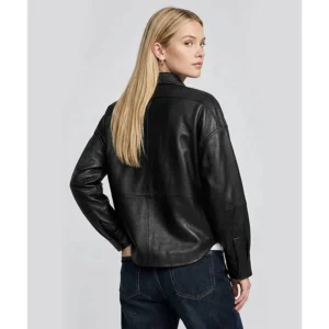 Zenith Leather Black Shirt Jacket