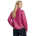 Zenith Pink Leather Shirt Jacket For Sale Zenith Pink Leather Shirt Jacket For Sale