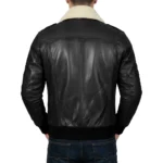 A2 Aviator Leather Jacket With Shearling Fur Collar For Men