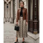 Bergamo Women's Brown Cafe Racer Leather Jacket Bergamo Women's Brown Cafe Racer Leather Jacket