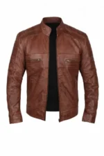 Brown Mens Austin Chocolate Waxed Leather Jacket Brown Mens Austin Chocolate Waxed Leather Jacket