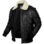 Buy A2 Aviator Leather Jacket With Shearling Fur Collar