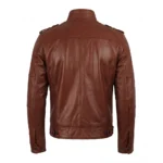 Buy Men's Tavares Biker Leather Cognac Jacket For Sale
