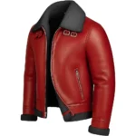 Buy Santa Red Black Faux Shearling Jacket