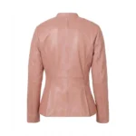 Buy Sherwo Women's Genuine Leather Pink Blazer