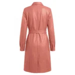 Buy Women's Fiorra Genuine Leather Pink Long Coat For Sale Buy Women's Fiorra Genuine Leather Pink Long Coat For Sale