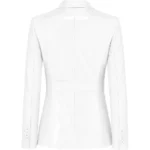 Buy Women's Two Button Real Leather White Blazer Jacket