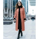 Gunfighter Real Leather Winter Pink Trench Coat