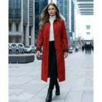 Gunfighter Real Leather Winter Red Trench Coat