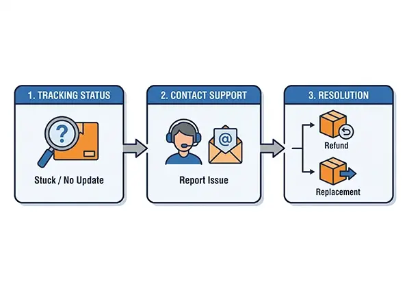 If my order is lost or stuck in the mail, what happens