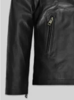 Men Mark Wahlberg Uncharted Leather Jacket zip