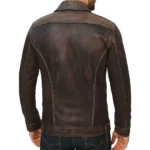 Men Western Real Leather Tracker Distressed Brown Jacket For Sale