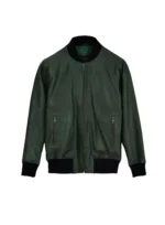 Mens Bradley Cooper Green Leather Jacket