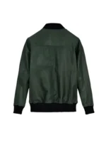 Mens Bradley Cooper Green Leather Jacket back