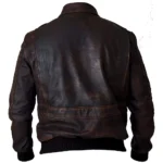 Men’s Brown A2 Aviator WWII Leather Bomber Jacket Back