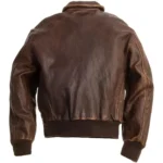 Men's Distressed Brown A-2 Aviator Bomber Leather Jacket Light Back