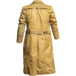 Men’s Distressed Leather Duster Trench Yellow Coat For Sale Men’s Distressed Leather Duster Trench Yellow Coat For Sale