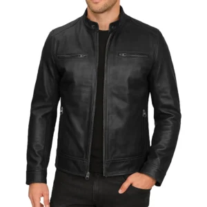 Men’s Dodge Black Genuine Leather Jacket