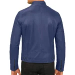 Men’s Dodge Blue Genuine Leather Jacket For Sale