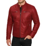 Men’s Dodge Red Genuine Leather Jacket