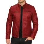 Men’s Dodge Red Genuine Leather Jacket For Sale