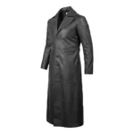 Men's Jackson Black Leather Long Duster Coat For Sale