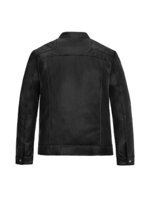 Mens Jason Statham Expend4bles Black Leather Jacket back