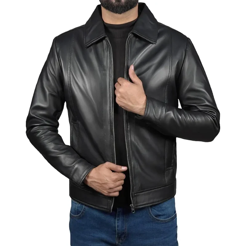 Men's John Wick Black Real Lambskin Leather Bomber Jacket