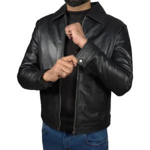 Men's John Wick Black Real Lambskin Leather Bomber Jacket Full