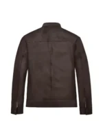 Mens Michael Jordan Brown Leather Jacket back Mens Michael Jordan Brown Leather Jacket back