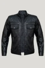Men’s Motorcycle Black Leather Jacket