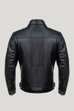 Men’s Motorcycle Black Leather Jacket back