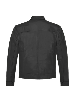 Mens Pierce Brosnan The Out-laws Black Leather Jacket back
