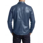 Men's Shacket Leather Shirt Blue Back Men's Shacket Leather Shirt Blue Back