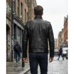 Men's Tavares Biker Leather Jacket For Sale