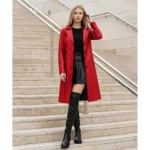 Moonlight Genuine Leather Red Trench Coat