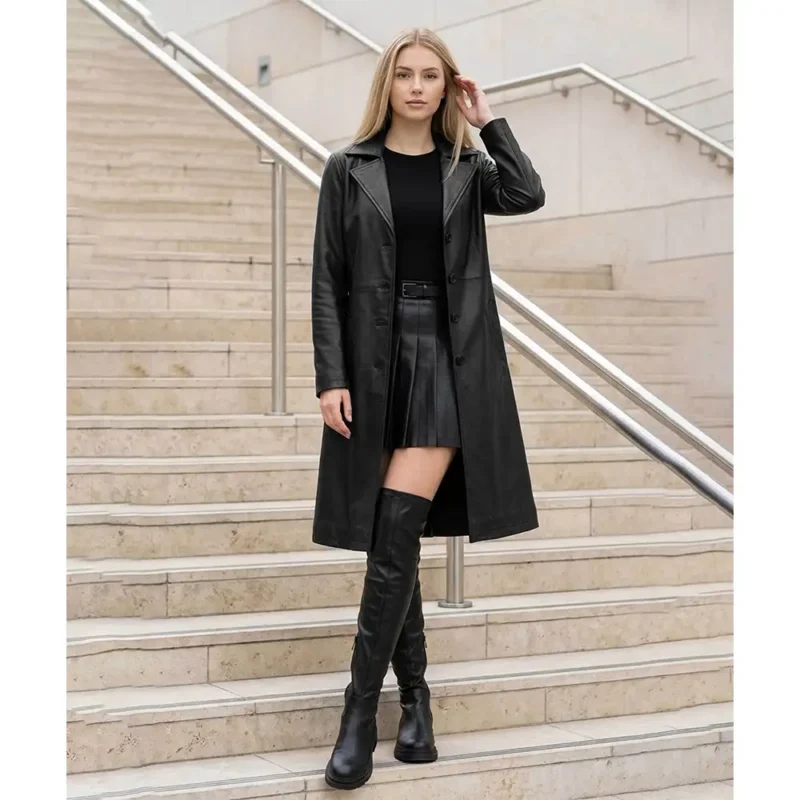 Moonlight Genuine Leather Trench Coat