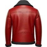 Santa Red Black Faux Shearling Jacket Back