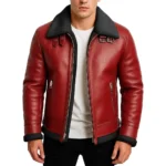 Santa Red Faux Shearling Jacket