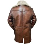 Tom Hardy Bane Dark Knight Rises Brown Shearling Leather Coat Back Tom Hardy Bane Dark Knight Rises Brown Shearling Leather Coat Back