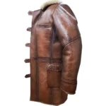 Tom Hardy Bane Dark Knight Rises Brown Shearling Leather Coat For Sale Tom Hardy Bane Dark Knight Rises Brown Shearling Leather Coat For Sale