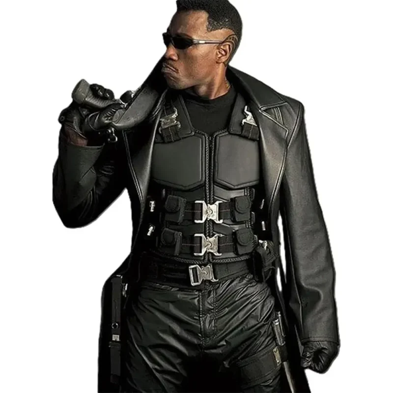 Wesley Snipes Blade Runner Black Leather Tactical Vest