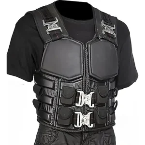 Wesley Snipes Blade Runner Black Leather Tactical Vest Front